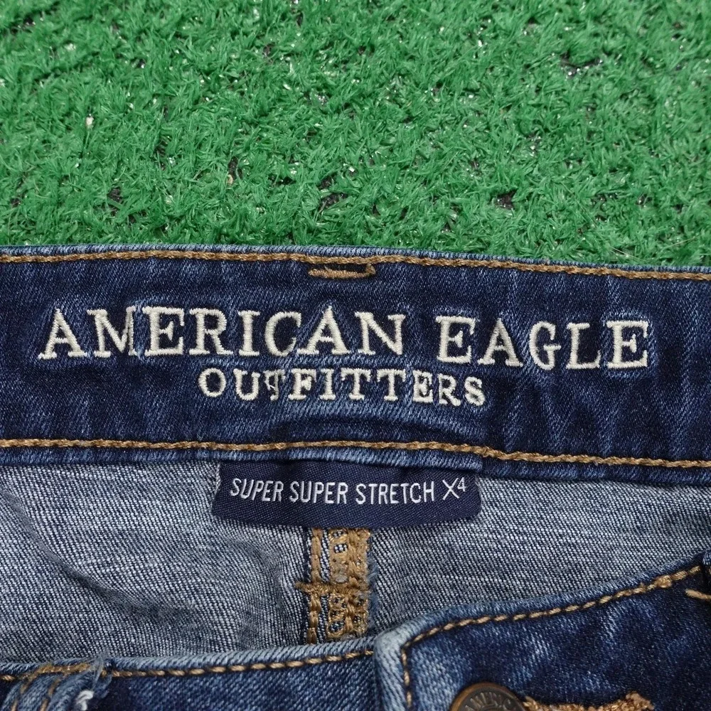 American‎ Eagle Jeans Womens 8 Blue Super Hi-Rise Jegging Distressed
